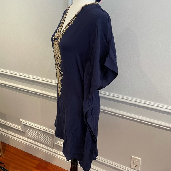 Lilly Pulitzer Chai Caftan NWT Navy Gold XXS - Picture 6 of 11